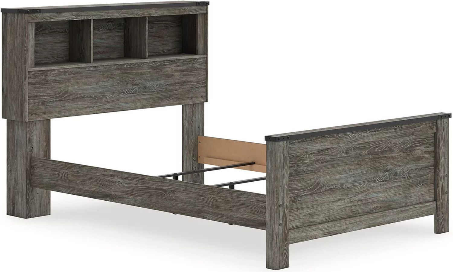 Frandern Full Bookcase Panel Bed In Gray B4480B3