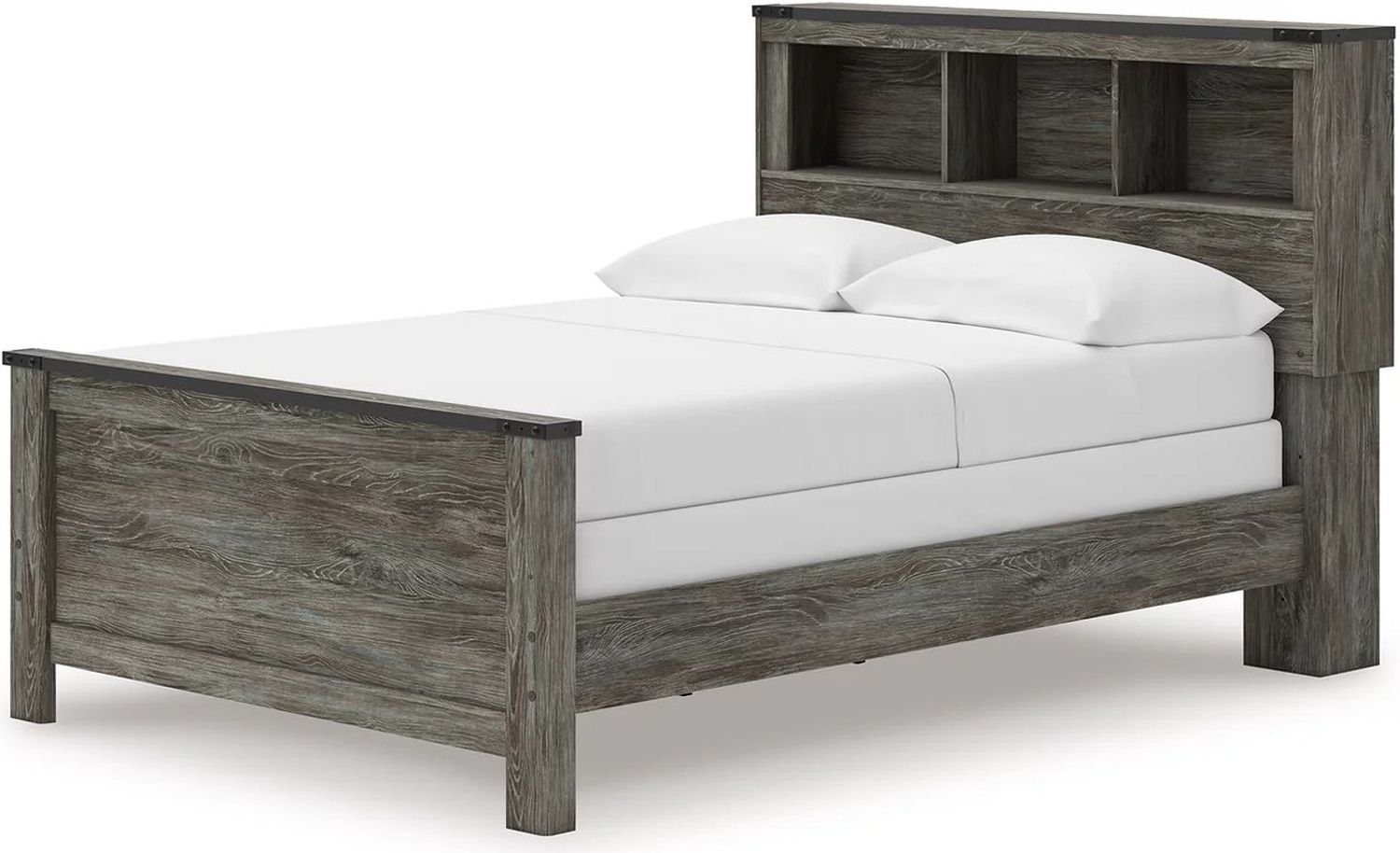 Frandern Full Bookcase Panel Bed In Gray B4480B3