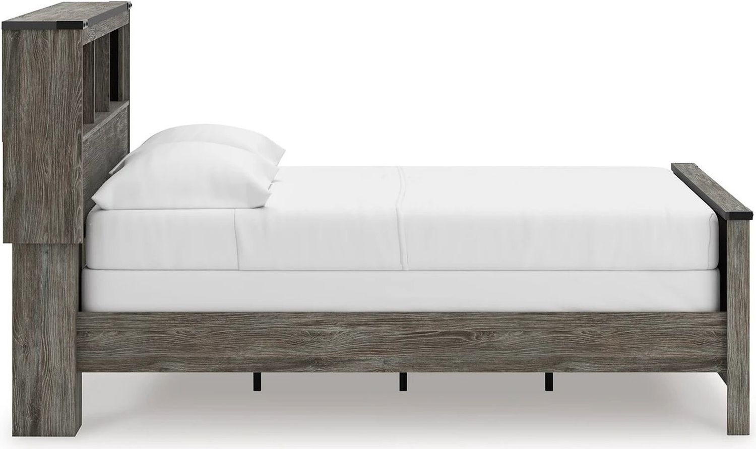 Frandern Full Bookcase Panel Bed In Gray B4480B3