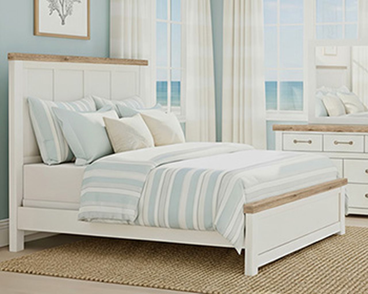 Savonport Seven Drawer Dresser In White and Brown B461531