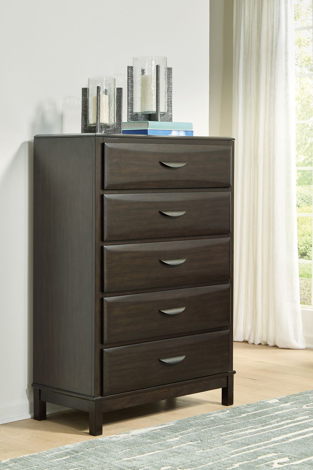 Vanmore Chest of Drawers In Dark Brown B47946