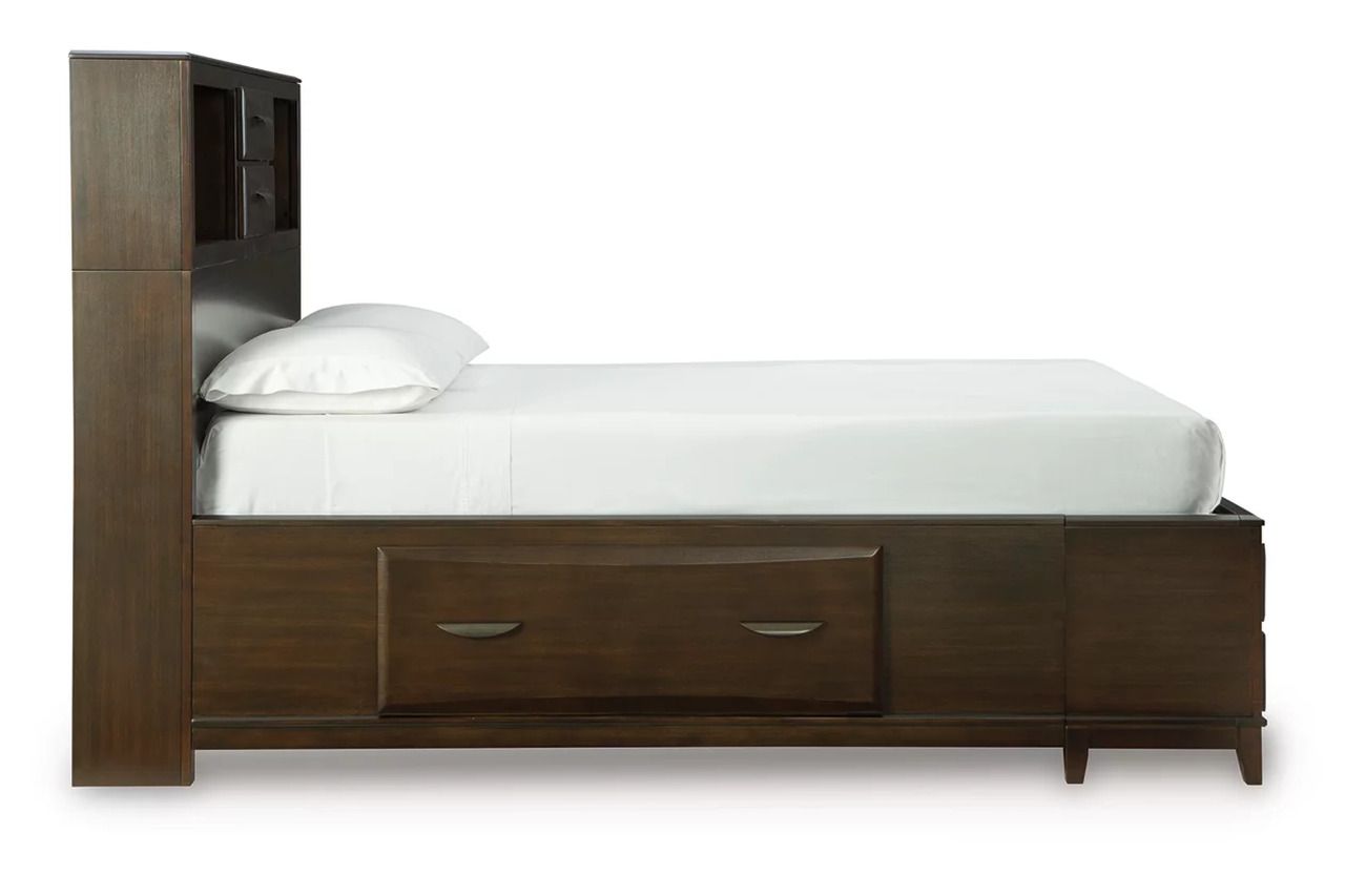 Vanmore Queen Storage Bed In Dark Brown B479B2