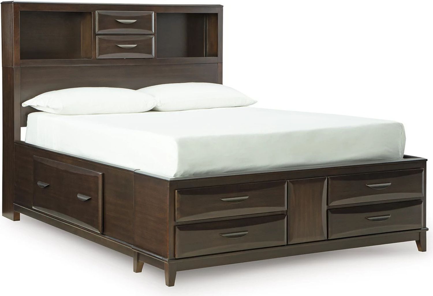 Vanmore Full Storage Bed In Dark Brown B479B4