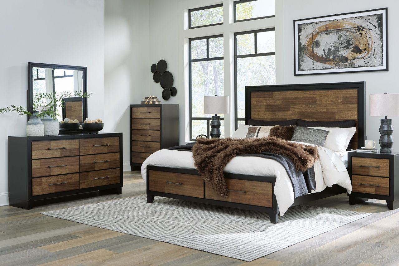 Kraeburn Bedroom Mirror In Brown and Black B49636
