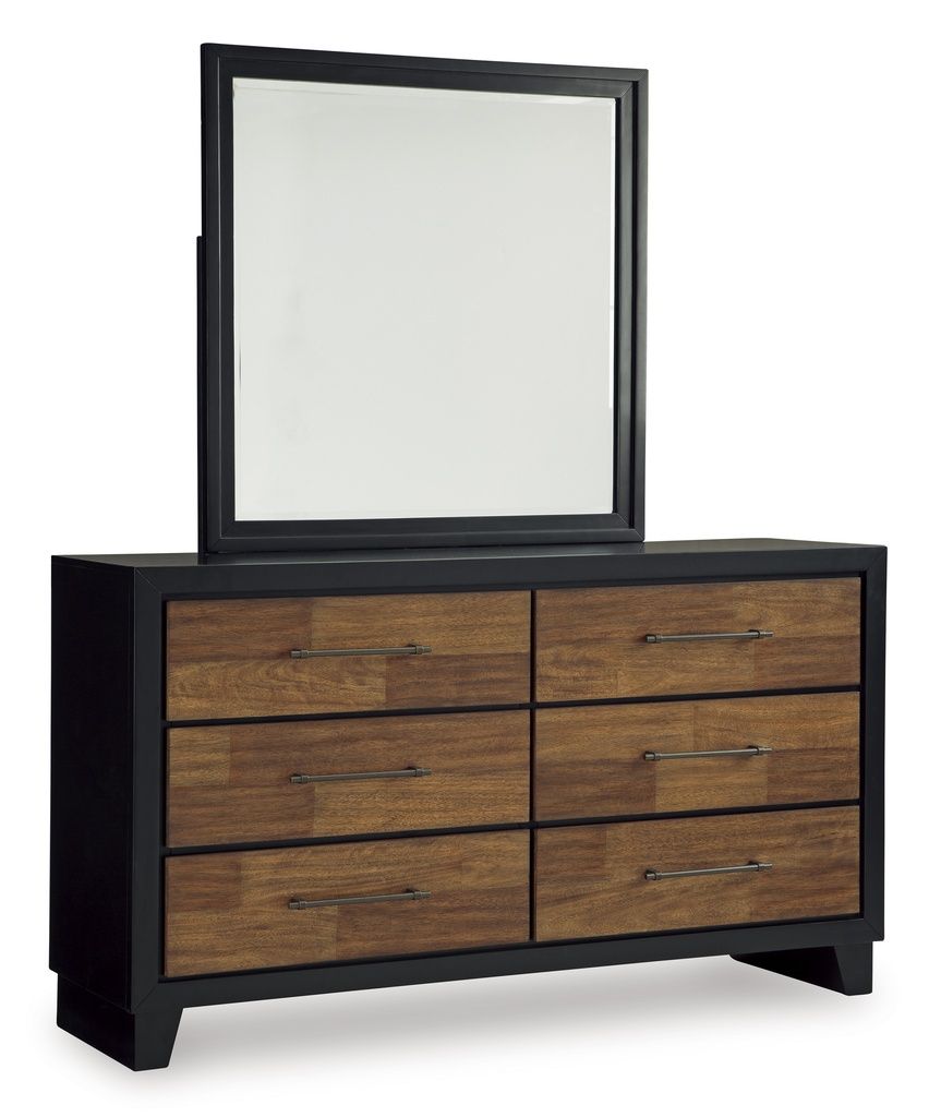 Kraeburn Bedroom Mirror In Brown and Black B49636