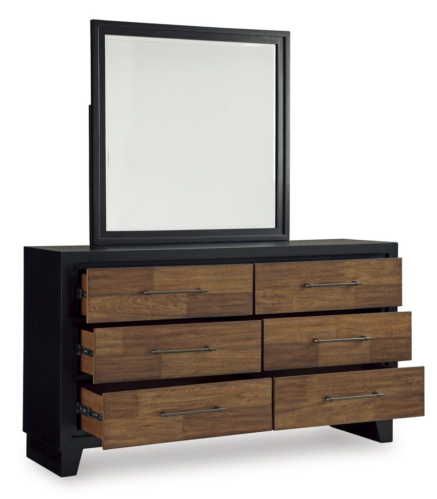 Kraeburn Bedroom Mirror In Brown and Black B49636