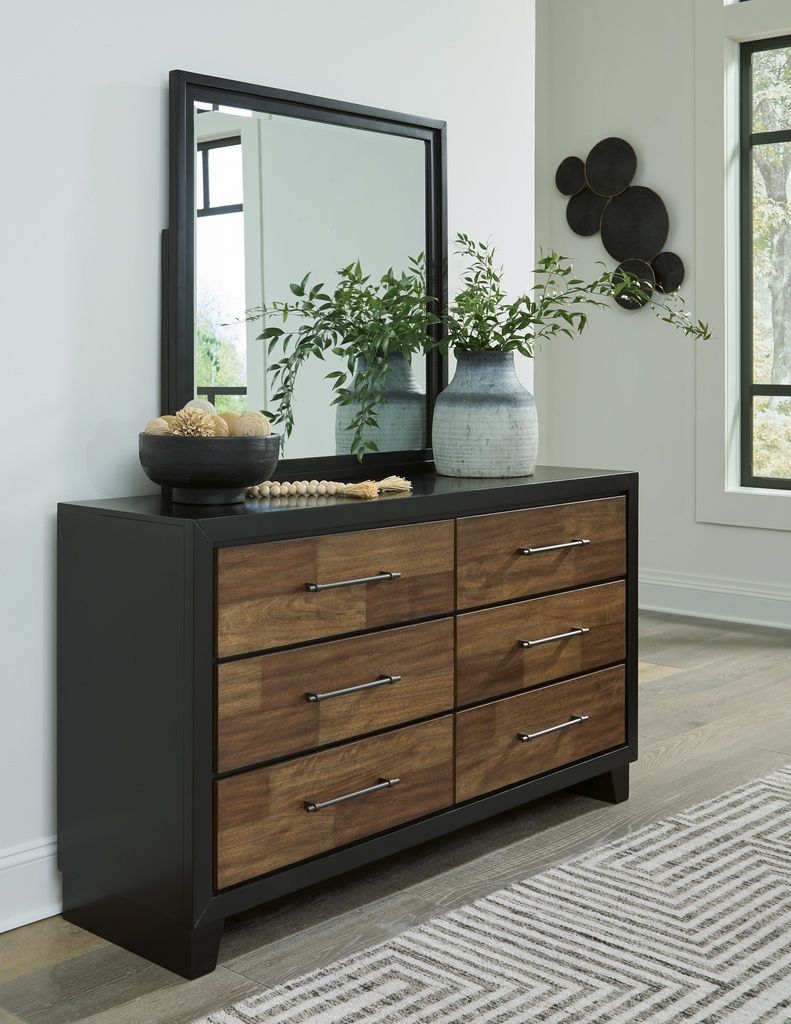 Kraeburn Bedroom Mirror In Brown and Black B49636