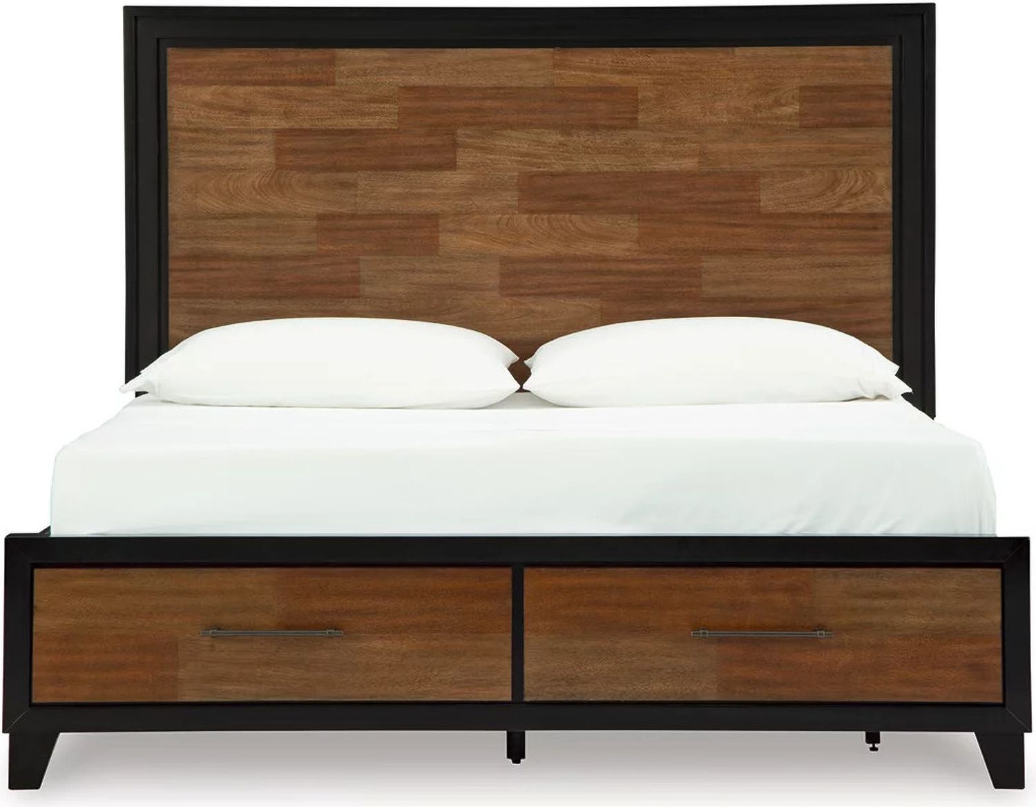 Kraeburn King Panel Storage Bed In Brown and Black B496B12