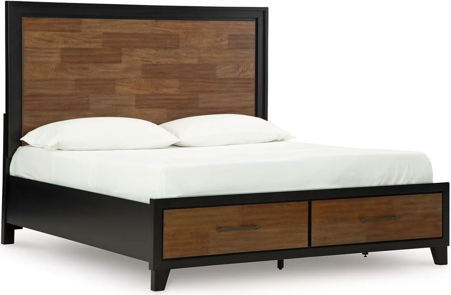 Kraeburn King Panel Storage Bed In Brown and Black B496B12