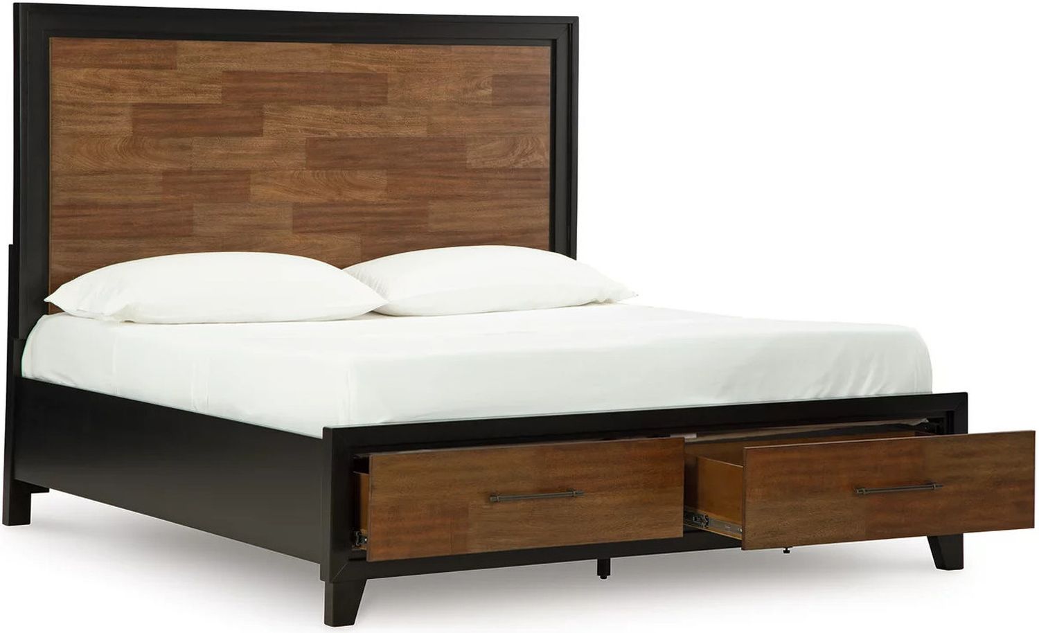 Kraeburn King Panel Storage Bed In Brown and Black B496B12