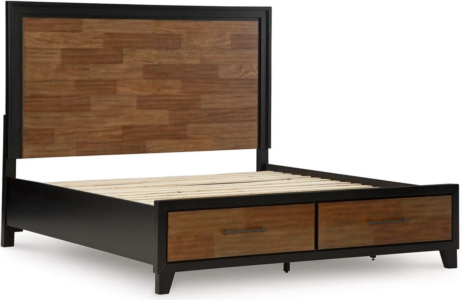 Kraeburn King Panel Storage Bed In Brown and Black B496B12