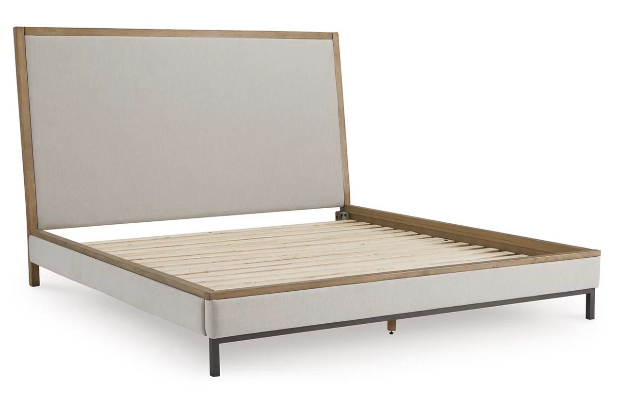 Tomtyn California King Upholstered Bed In Light Brown B622B5