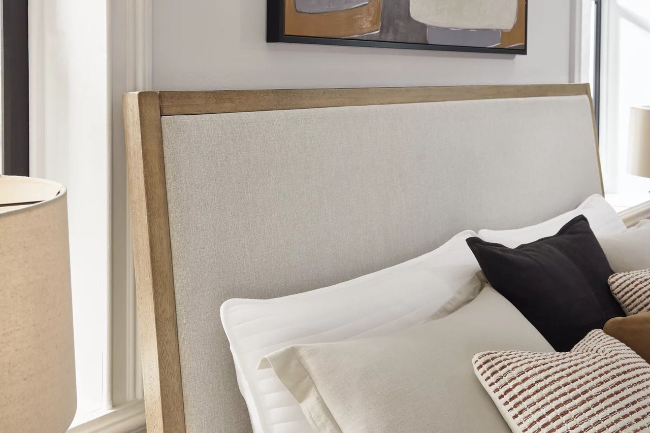 Tomtyn California King Upholstered Bed In Light Brown B622B5