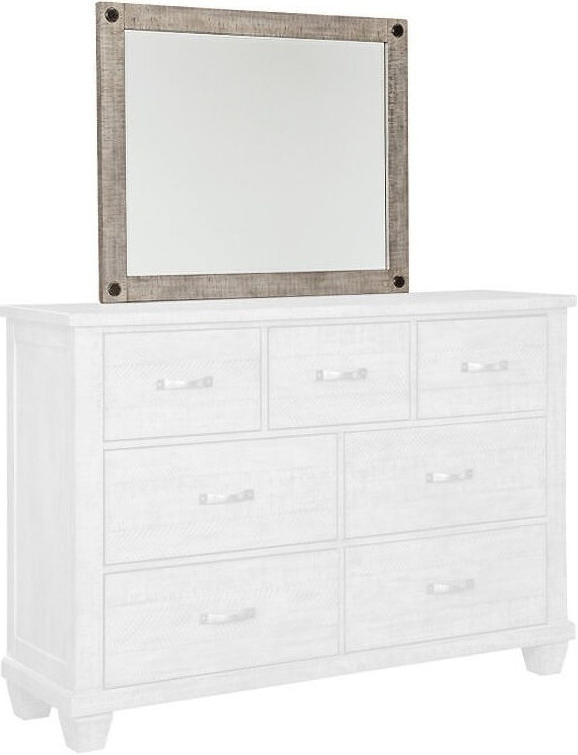 Naydell Bedroom Mirror In Rustic Gray B63936