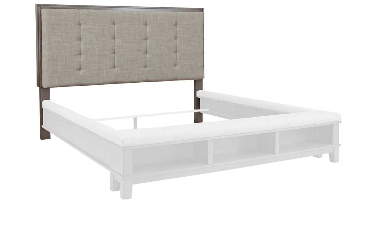 Hallanden King/California King Upholstered Panel Headboard In Grey/Taupe B64958