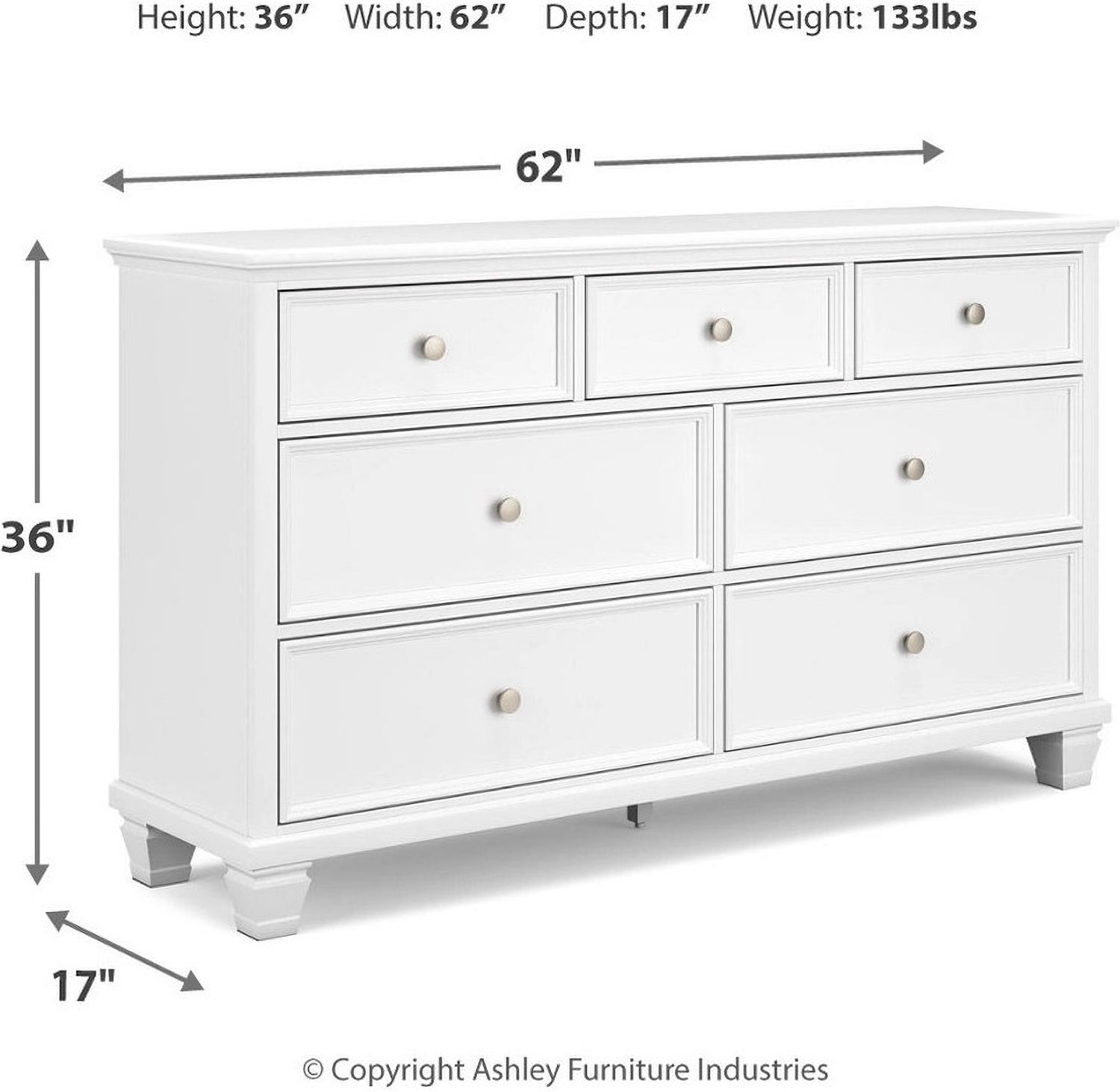 Fortman White Dresser B68031