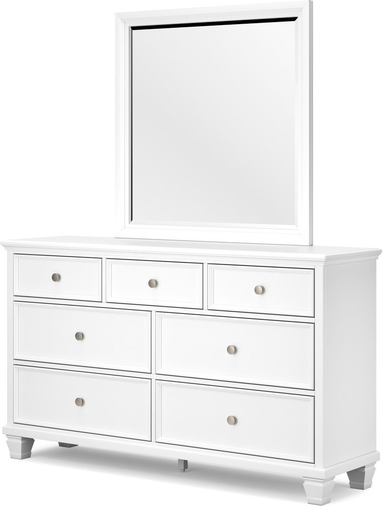 Fortman White Bedroom Mirror B68036