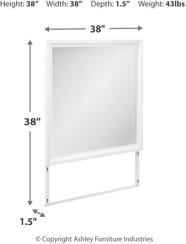 Fortman White Bedroom Mirror B68036