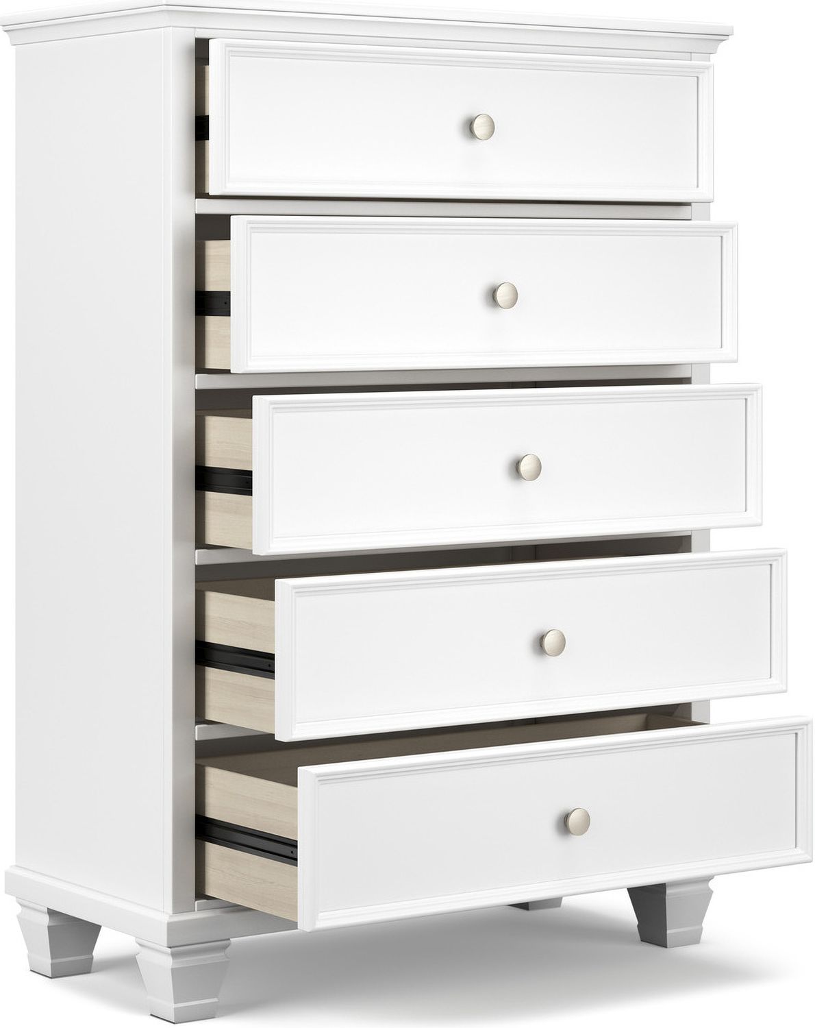 Fortman White Five Drawer Chest B68046