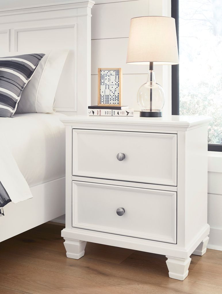 Fortman White Two Drawer Night Stand B68092