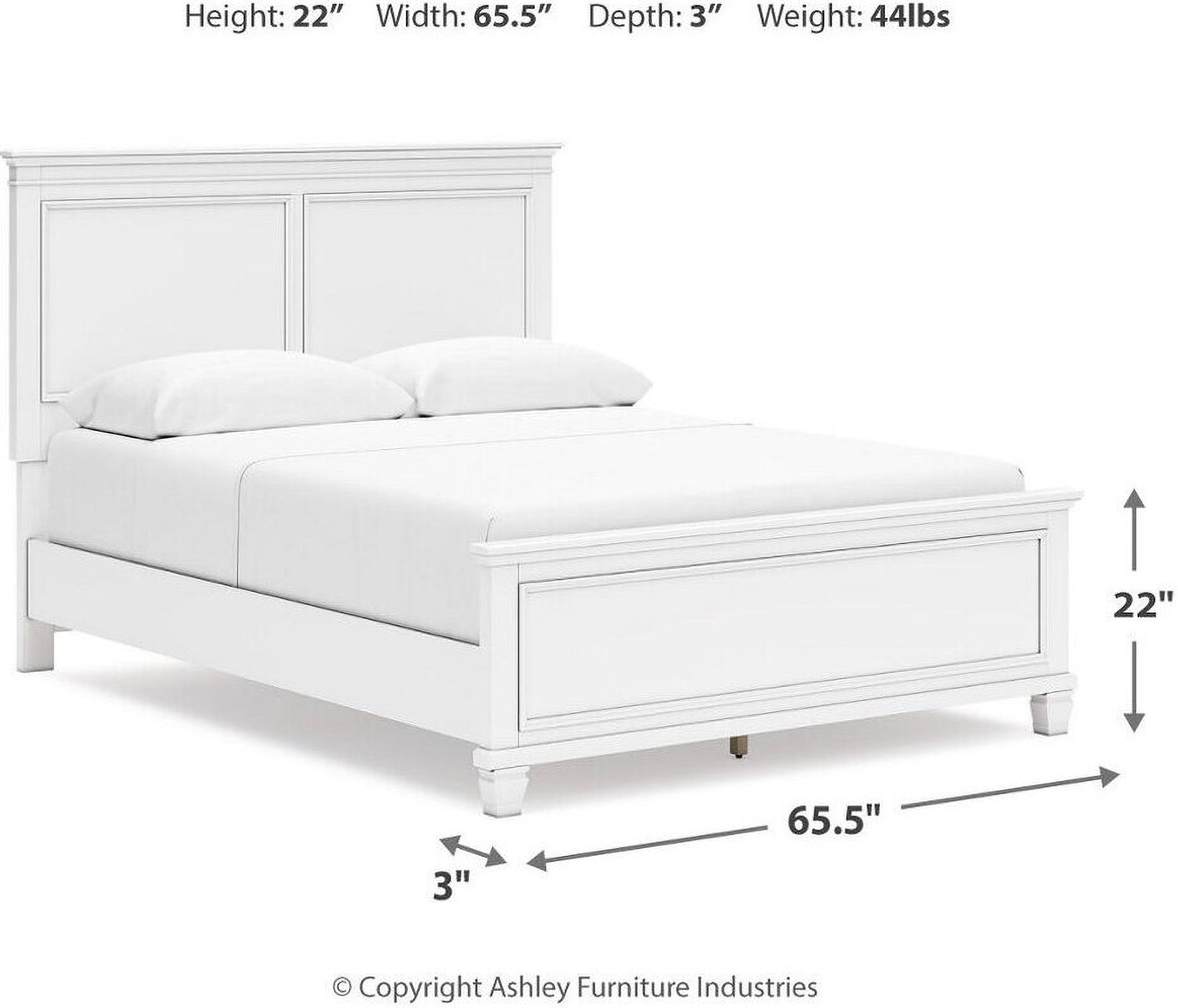 Fortman White Queen Panel Bed B680B2