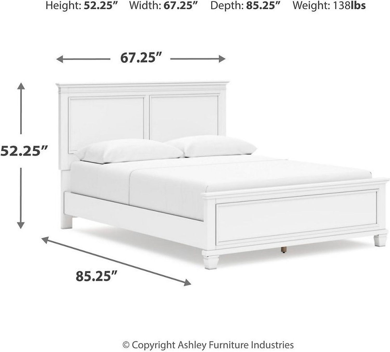 Fortman White Queen Panel Bed B680B2
