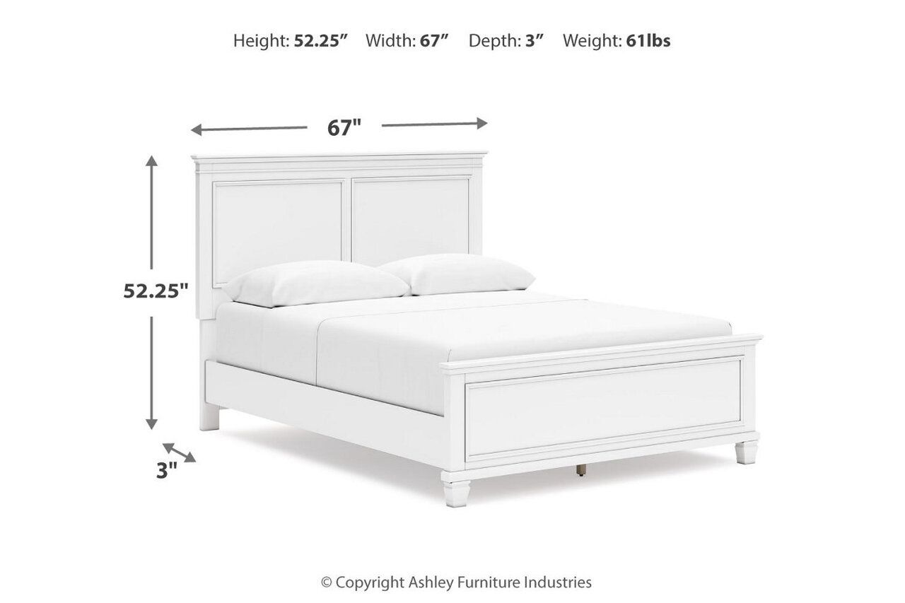 Fortman White Queen Panel Bed B680B2