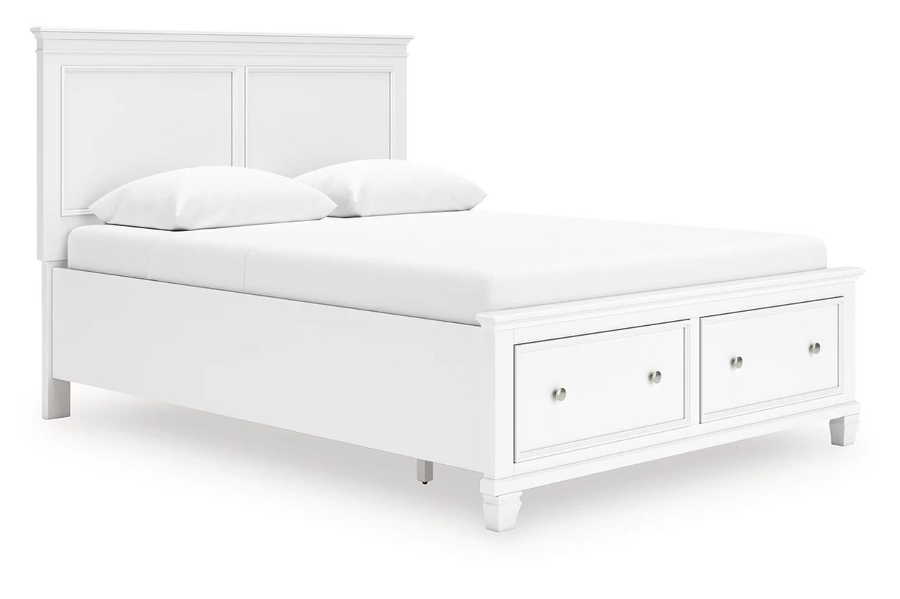 Fortman Queen Panel Storage Bed In White B680B20
