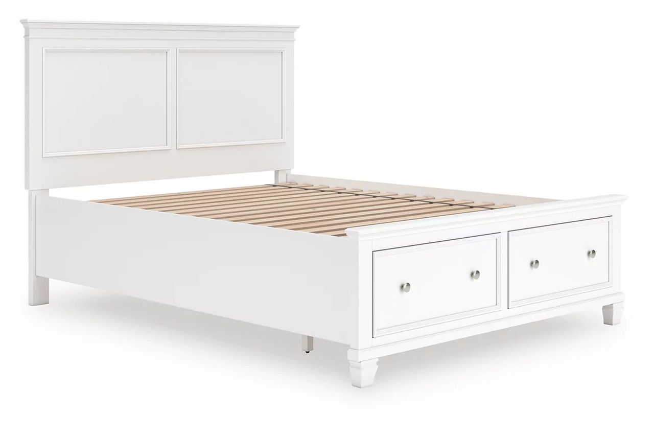 Fortman Queen Panel Storage Bed In White B680B20