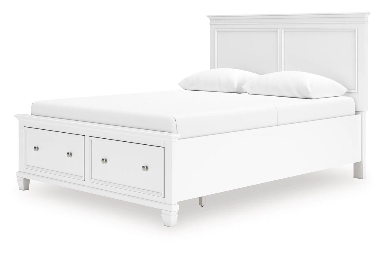 Fortman Queen Panel Storage Bed In White B680B20