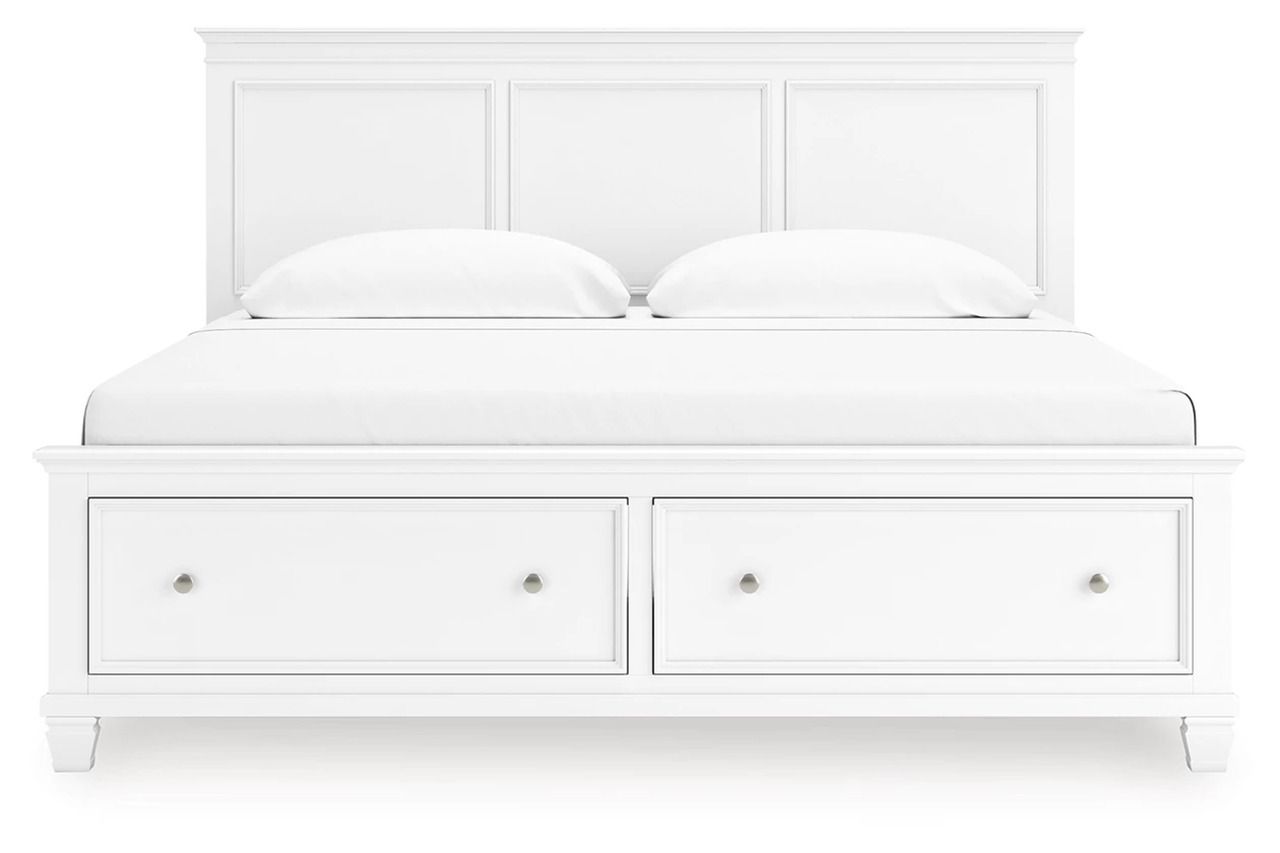 Fortman King Panel Storage Bed In White B680B22