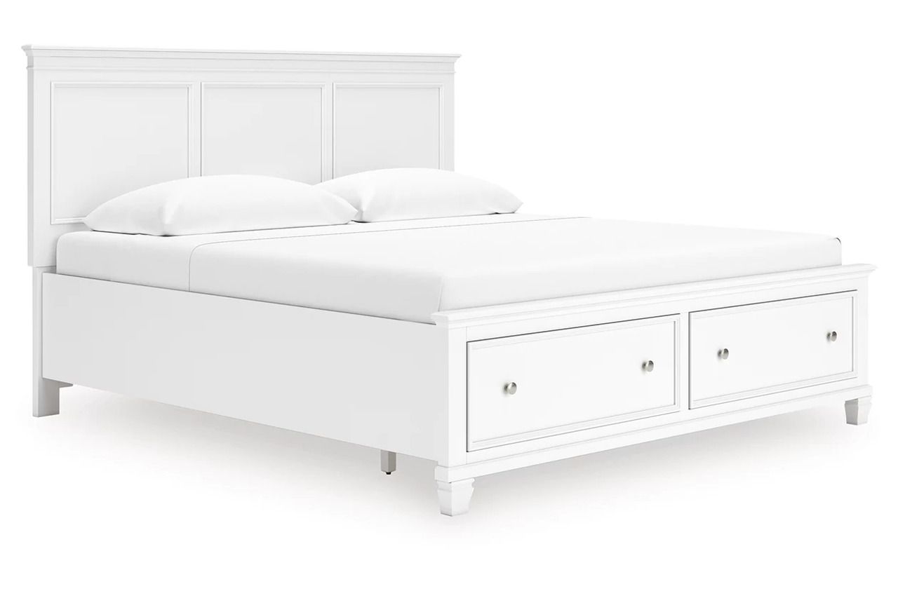 Fortman King Panel Storage Bed In White B680B22