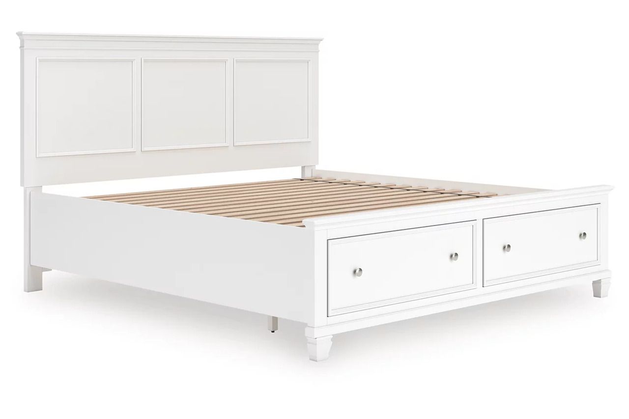 Fortman King Panel Storage Bed In White B680B22
