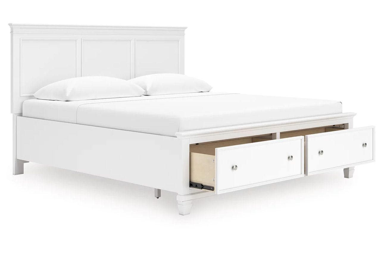 Fortman King Panel Storage Bed In White B680B22