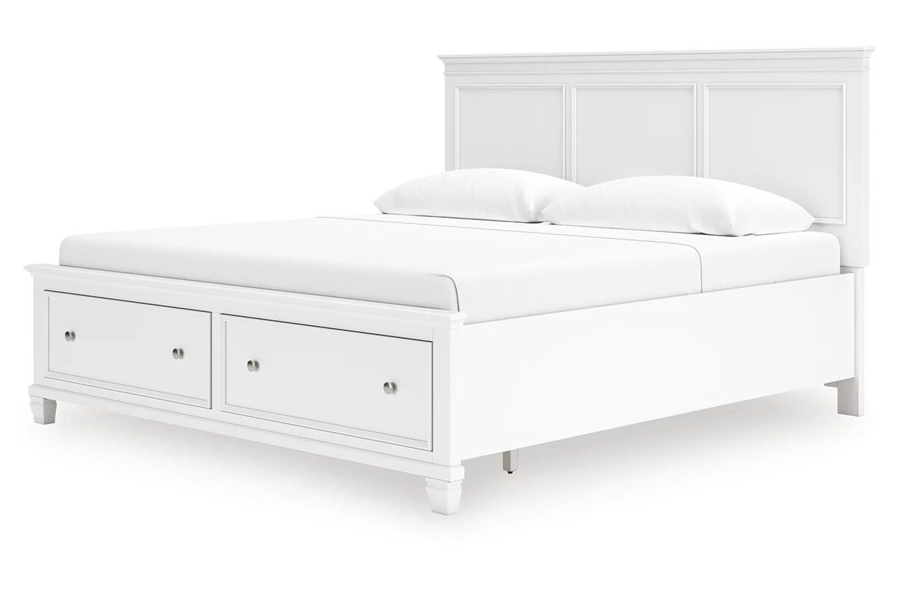 Fortman King Panel Storage Bed In White B680B22