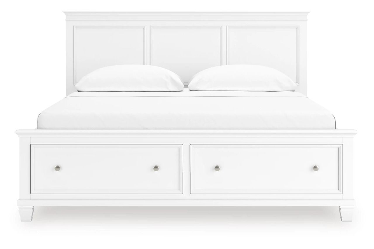 Fortman California King Panel Storage Bed In White B680B23