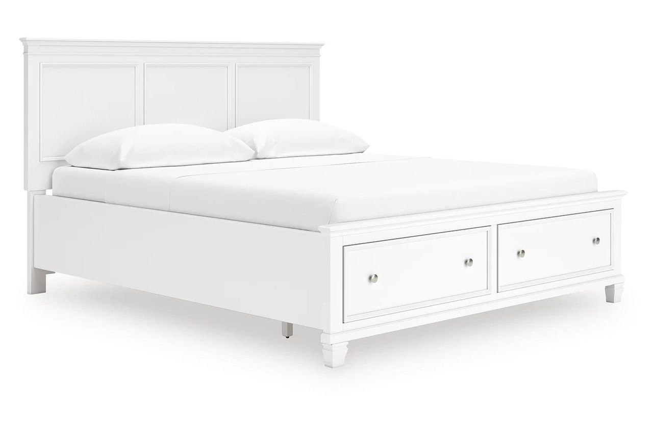 Fortman California King Panel Storage Bed In White B680B23