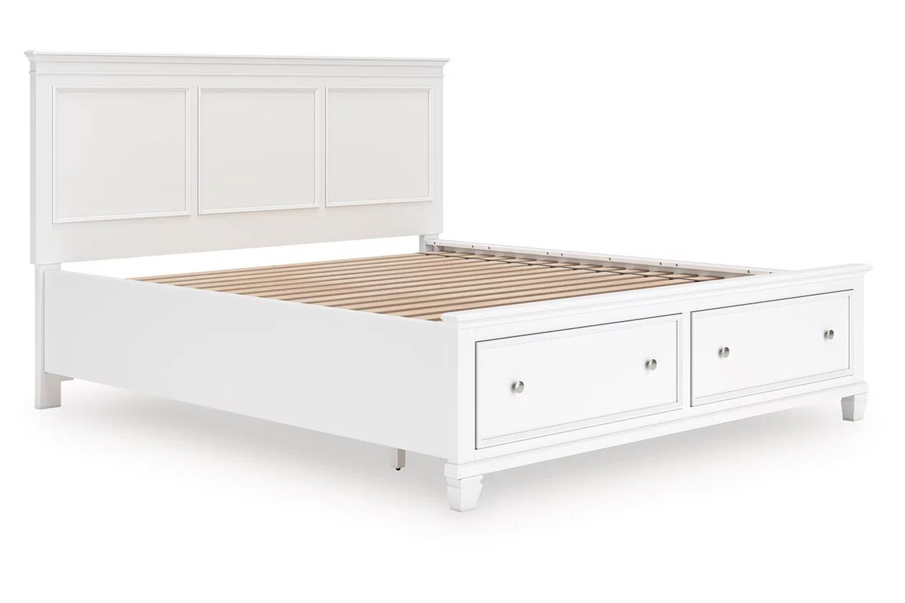 Fortman California King Panel Storage Bed In White B680B23