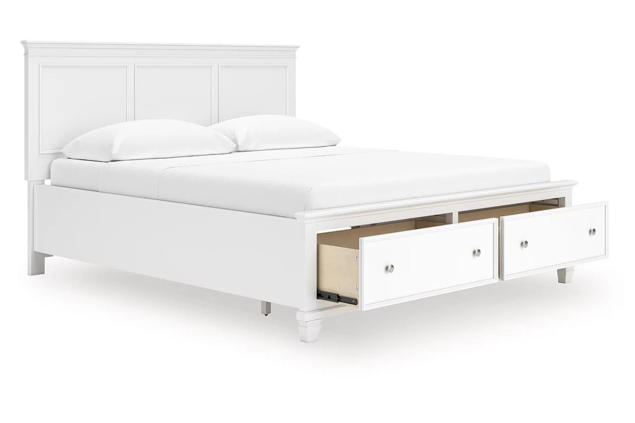 Fortman California King Panel Storage Bed In White B680B23