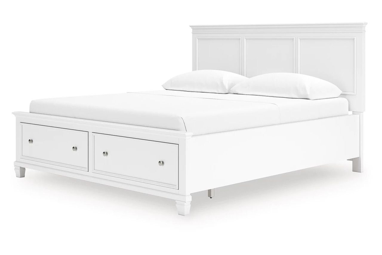 Fortman California King Panel Storage Bed In White B680B23