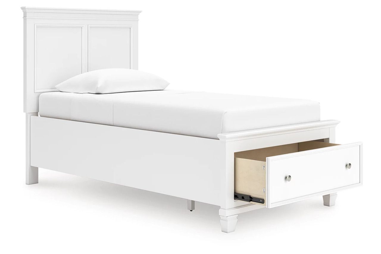 Fortman Twin Panel Storage Bed In White B680B24