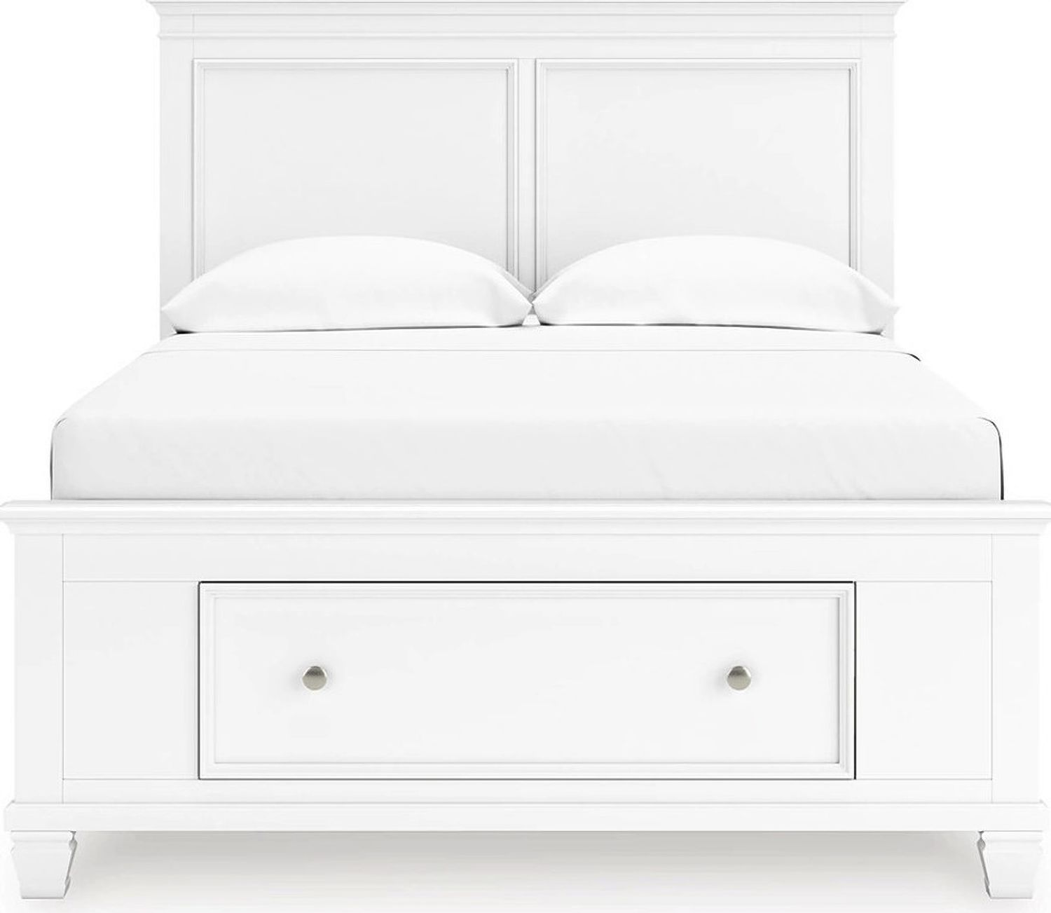Fortman Full Panel Storage Bed In White B680B25