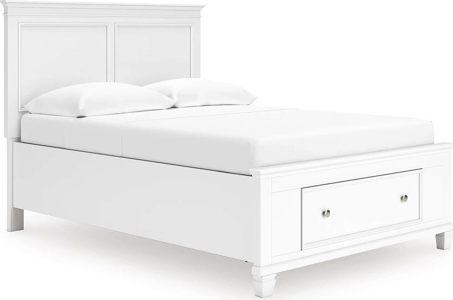 Fortman Full Panel Storage Bed In White B680B25