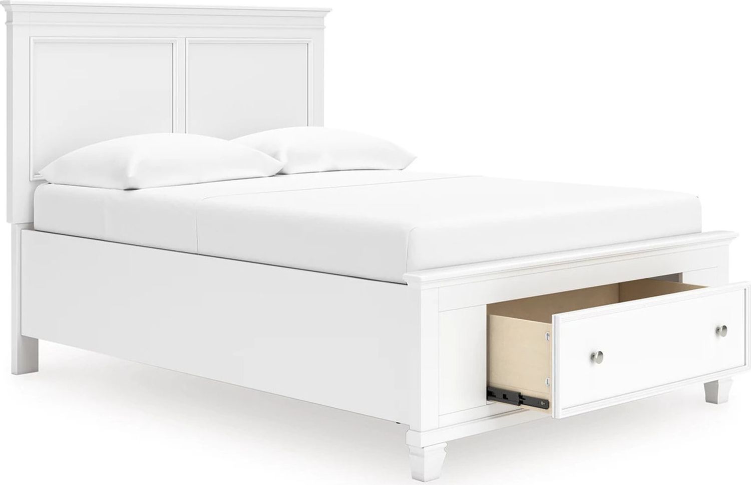 Fortman Full Panel Storage Bed In White B680B25