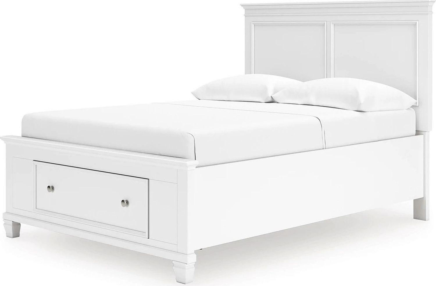 Fortman Full Panel Storage Bed In White B680B25