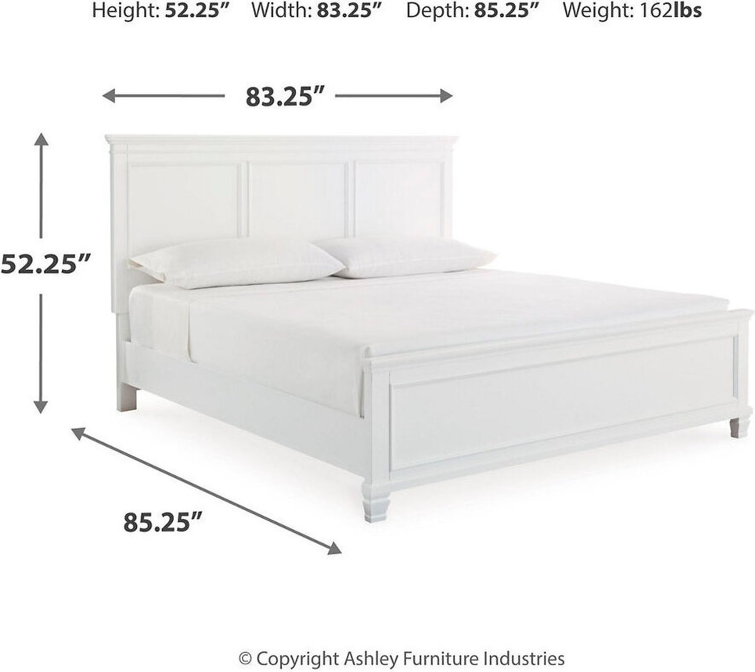 Fortman White King Panel Bed B680B4