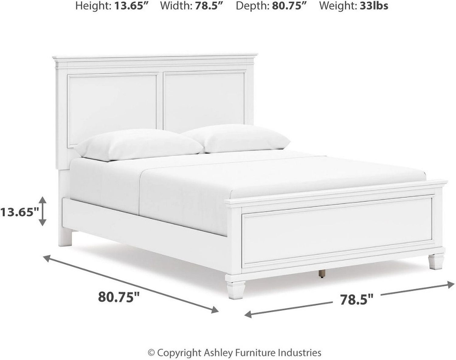 Fortman White King Panel Bed B680B4
