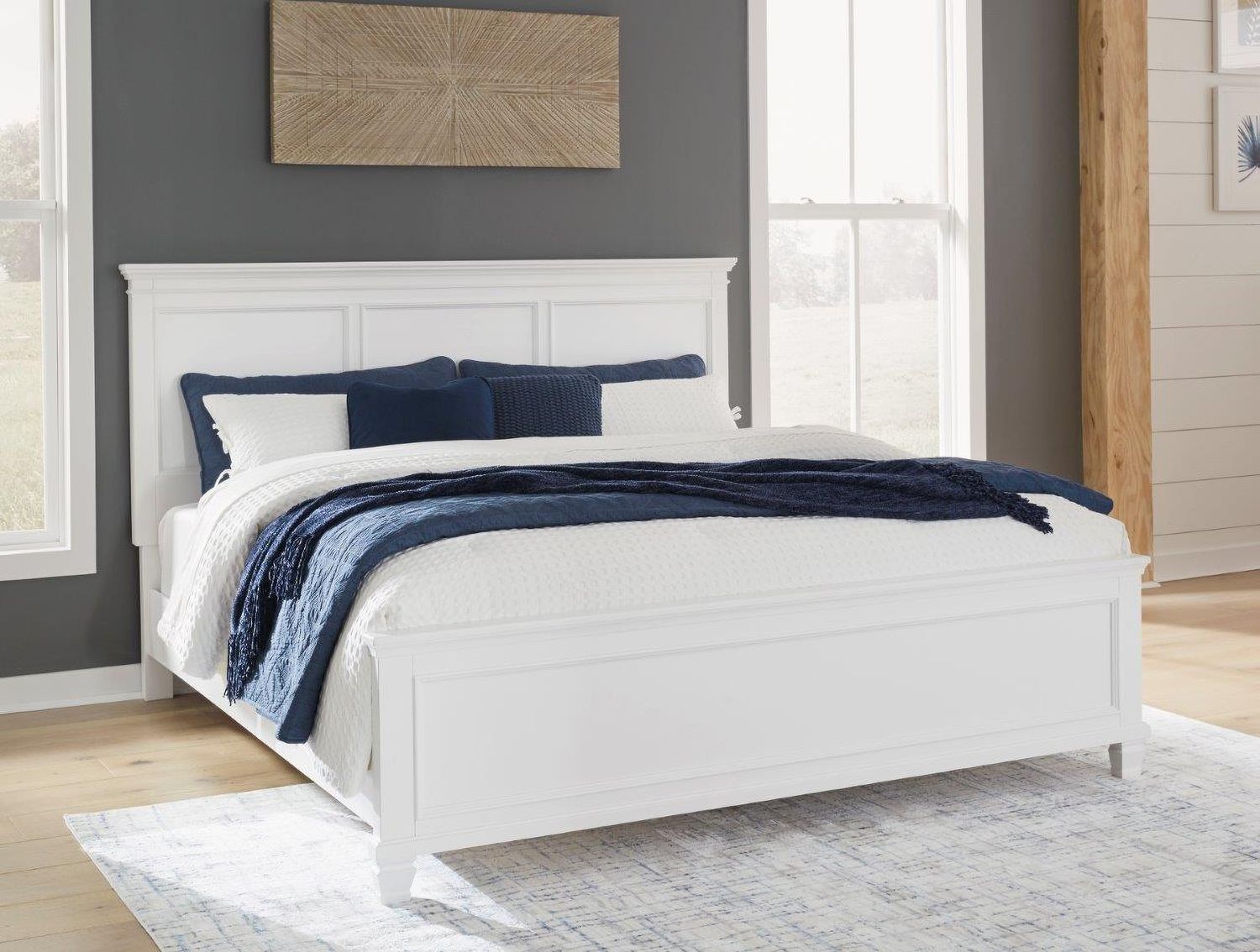 Fortman White King Panel Bed B680B4