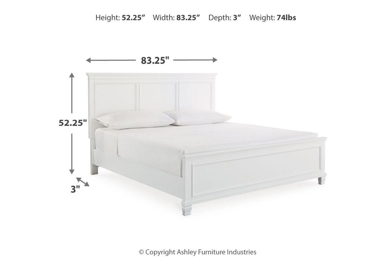 Fortman White King Panel Bed B680B4
