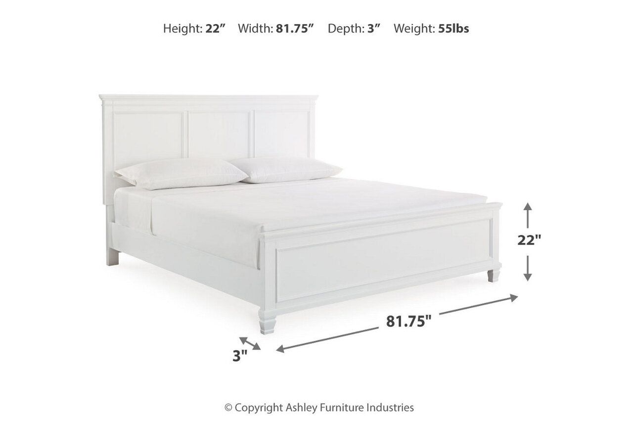 Fortman White King Panel Bed B680B4
